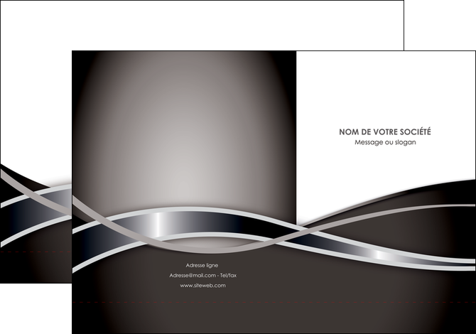 creation graphique en ligne pochette a rabat web design noir fond gris simple MLIP70983
