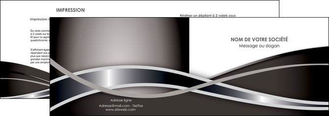 maquette en ligne a personnaliser depliant 2 volets  4 pages  web design noir fond gris simple MIS70985