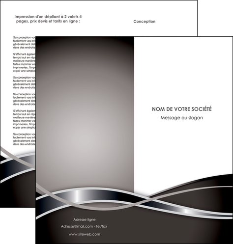 imprimer depliant 2 volets  4 pages  web design noir fond gris simple MIFCH70997