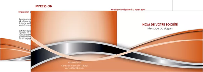 creer modele en ligne depliant 2 volets  4 pages  web design orange fond orange gris MIFBE71037