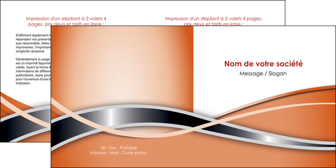 impression depliant 2 volets  4 pages  web design orange fond orange gris MID71051