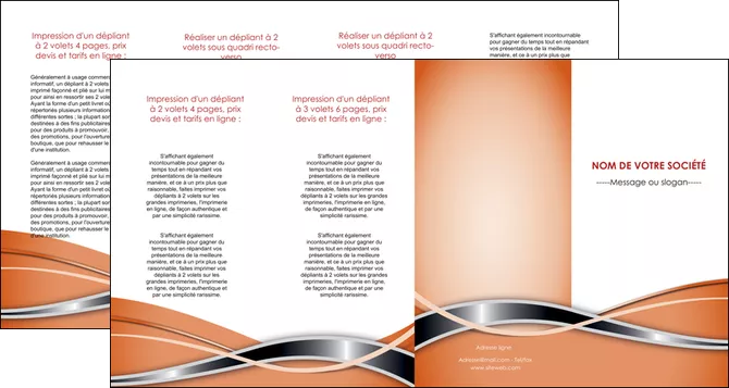 modele depliant 4 volets  8 pages  web design orange fond orange gris MID71067