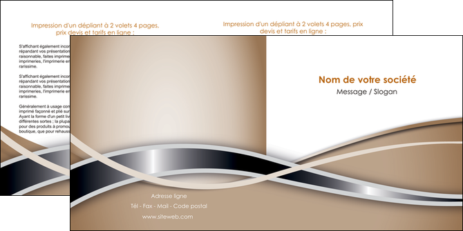 cree depliant 2 volets  4 pages  web design marron fond marron gris MLGI71163