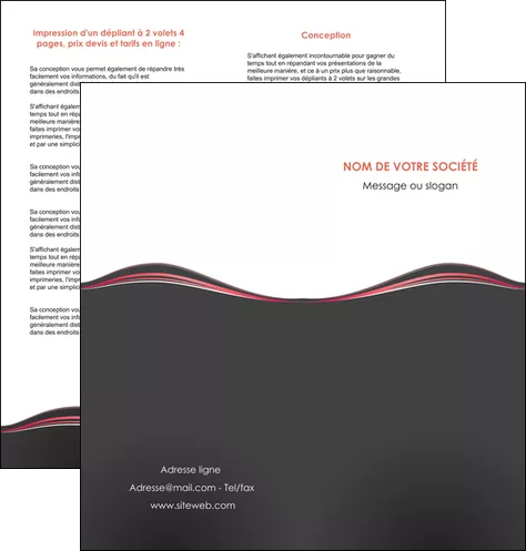 personnaliser modele de depliant 2 volets  4 pages  web design gris gris fonce mat MIFCH71599