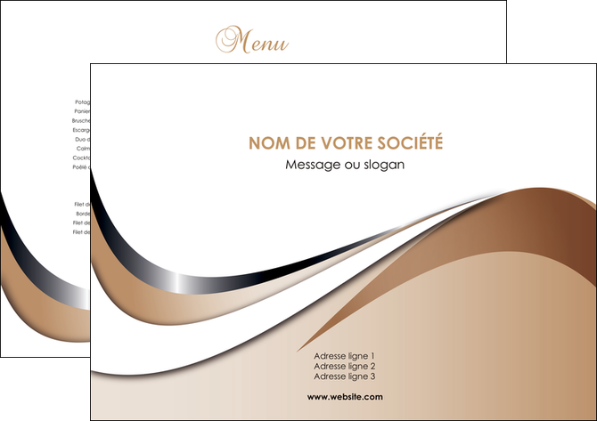 imprimerie set de table web design marron fond marron noir MLGI71999