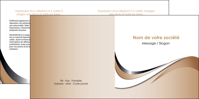 faire modele a imprimer depliant 2 volets  4 pages  web design marron fond marron noir MLGI72029