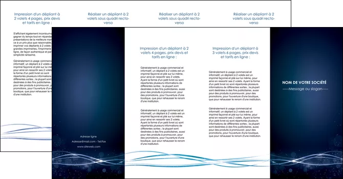 cree depliant 4 volets  8 pages  fond  bleu couleurs froides structure en bleu MIFCH72379