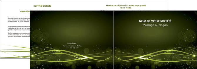 creation graphique en ligne depliant 2 volets  4 pages  fond vert structure en vert abstrait MLGI72401