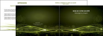 creation graphique en ligne depliant 2 volets  4 pages  fond vert structure en vert abstrait MIFCH72401