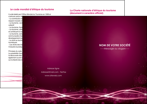 maquette en ligne a personnaliser depliant 2 volets  4 pages  rose rose fushia couleur MIFLU72475