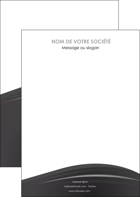 personnaliser maquette flyers restaurant menu noir blanc MID74003
