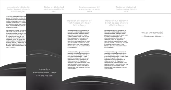 maquette en ligne a personnaliser depliant 4 volets  8 pages  restaurant menu noir blanc MIFBE74047