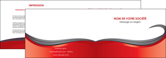 faire depliant 2 volets  4 pages  web design rouge fond rouge bande MLGI74399