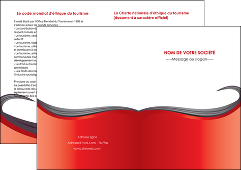 impression depliant 2 volets  4 pages  web design rouge fond rouge bande MLGI74421
