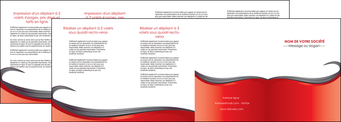 modele depliant 4 volets  8 pages  web design rouge fond rouge bande MLGI74425