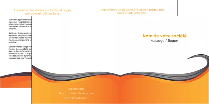 personnaliser maquette depliant 2 volets  4 pages  orange fond orange couleur MLGI74463
