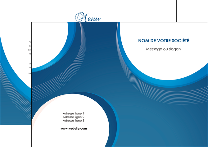 creation graphique en ligne set de table web design bleu fond bleu couleurs froides MIFLU74605