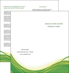 personnaliser modele de depliant 2 volets  4 pages  espaces verts vert fond vert nature MLGI74789