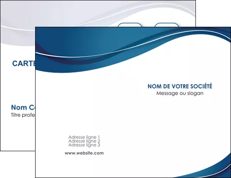 impression carte de visite web design bleu fond bleu courbes MIFBE74825