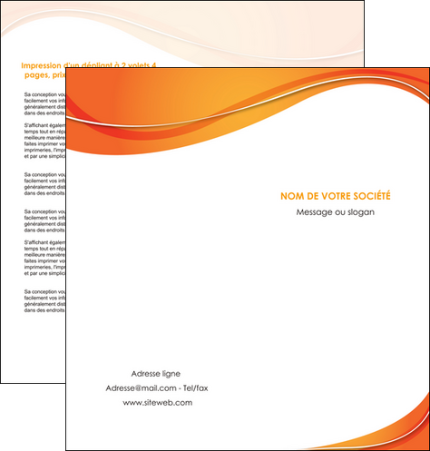creation graphique en ligne depliant 2 volets  4 pages  orange fond orange couleur MLGI75223