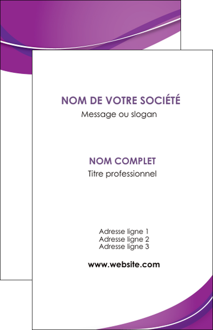 faire modele a imprimer carte de visite web design violet fond violet couleur MLGI75257