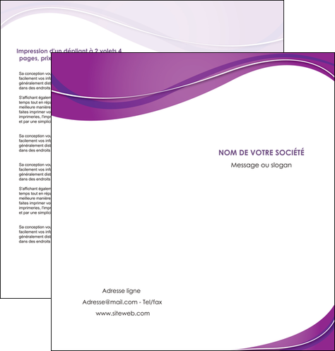 impression depliant 2 volets  4 pages  web design violet fond violet couleur MLGI75275