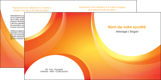 modele depliant 2 volets  4 pages  web design orange fond orange colore MLGI75631