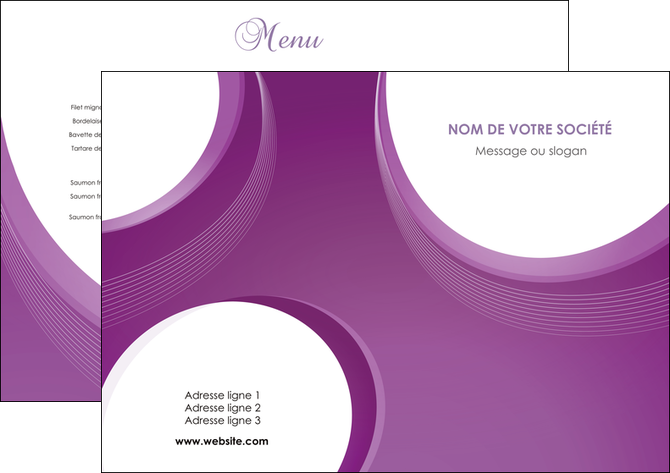 exemple set de table web design violet fond violet courbes MIDCH75705