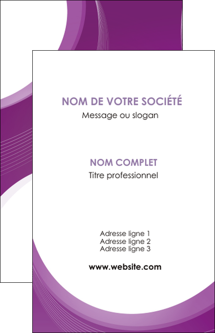 impression carte de visite web design violet fond violet courbes MID75715