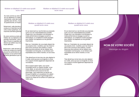 realiser depliant 3 volets  6 pages  web design violet fond violet courbes MFLUOO75731