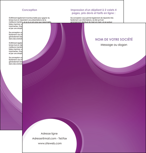 modele en ligne depliant 2 volets  4 pages  web design violet fond violet courbes MIS75733