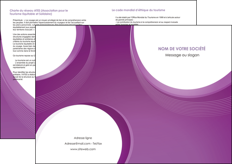 creation graphique en ligne depliant 2 volets  4 pages  web design violet fond violet courbes MMIF75745