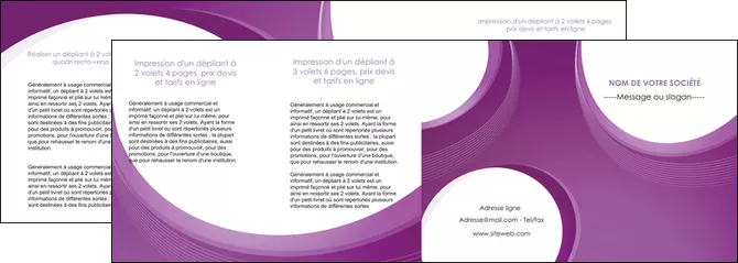 faire modele a imprimer depliant 4 volets  8 pages  web design violet fond violet courbes MID75753