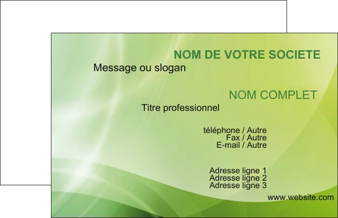 faire carte de visite graphisme texture double couleur vert fonce MLGI7711