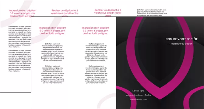 exemple depliant 4 volets  8 pages  web design noir fond noir violet MLGI79049