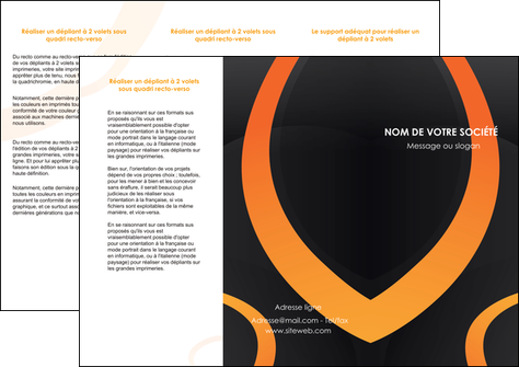 modele depliant 3 volets  6 pages  web design noir orange texture MLIP79111