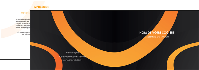 personnaliser modele de depliant 2 volets  4 pages  web design noir orange texture MLGI79131