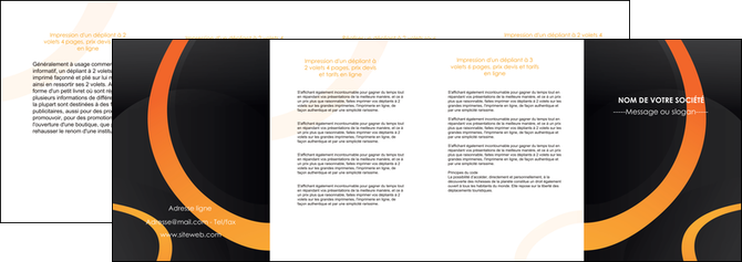 personnaliser modele de depliant 4 volets  8 pages  web design noir orange texture MLIP79149