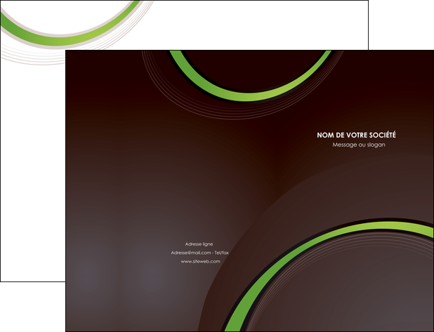 personnaliser maquette pochette a rabat web design noir fond noir vert MLIG79233