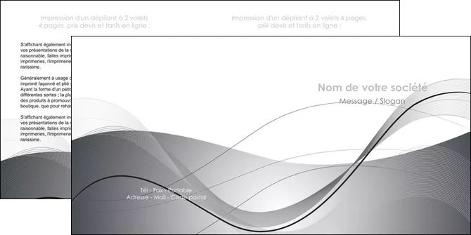 exemple depliant 2 volets  4 pages  web design gris fond gris texture MLGI79461
