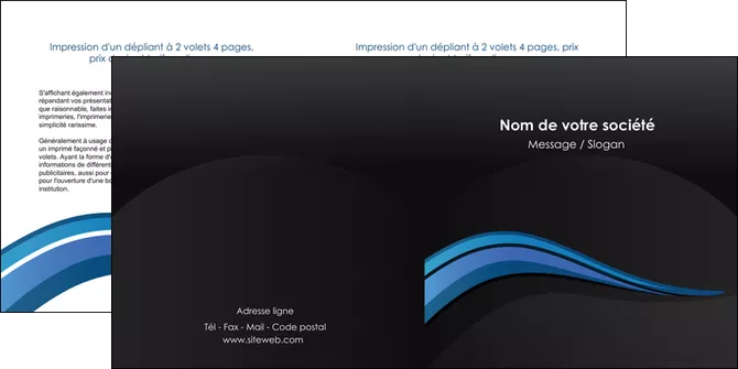 imprimer depliant 2 volets  4 pages  web design bleu couleurs froides gris MLGI79575