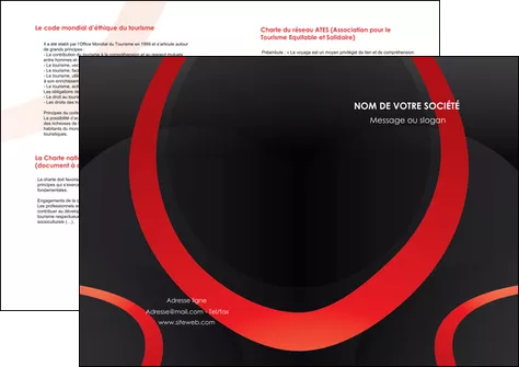 impression depliant 2 volets  4 pages  web design rouge rond abstrait MLGI79671