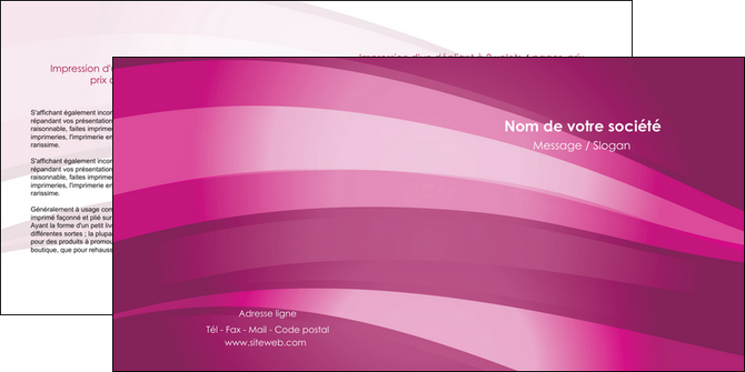 realiser depliant 2 volets  4 pages  web design rose rose fuschia couleur MIF80535