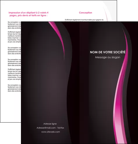 creer modele en ligne depliant 2 volets  4 pages  violet fond violet gris MLGI81205