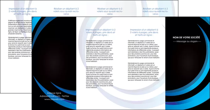faire depliant 4 volets  8 pages  web design bleu couleurs froides abstrait MLGI81349