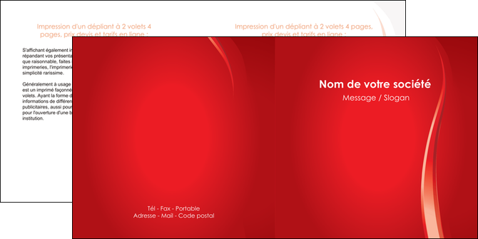 exemple depliant 2 volets  4 pages  web design rouge couleur colore MLIP82303