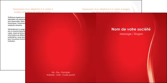 exemple depliant 2 volets  4 pages  web design rouge couleur colore MLGI82303