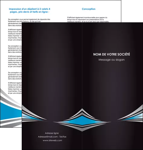 realiser depliant 2 volets  4 pages  web design abstrait arriere plan bande MLGI84381