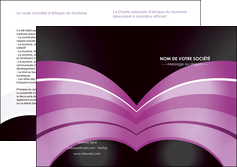 cree depliant 2 volets  4 pages  web design abstrait violet violette MIFCH89189