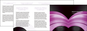 cree depliant 4 volets  8 pages  web design abstrait violet violette MIFCH89217